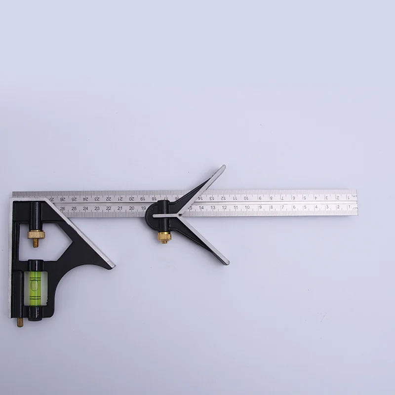 

CJ-5022 Multi-functional Woodworking Angle Ruler Activity Horizontal Ruler Aluminium Alloy 45-Degree Right Angle Combination Esq