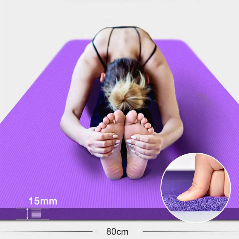 Нескользящие коврики для йоги 185*80 см * 15 мм коврик фитнеса без вкуса пилатеса