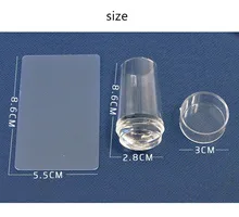 1 conjunto 2019 carimbar ferramentas novo design puro claro geléia silicone arte do prego stamper raspador com tampa transparente prego selo(China)