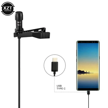 

Mini Lapel Lavalier Clip-on Recording Microphone Mic with Type-C Plug for Samsung S8 Android Smartphone USB Microphone