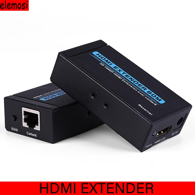 

1080p 3D HDMI Transmitter Receiver 60M HDMI Extender HDMI To RJ45 Single Network Cable Extender Converter US EU Plug