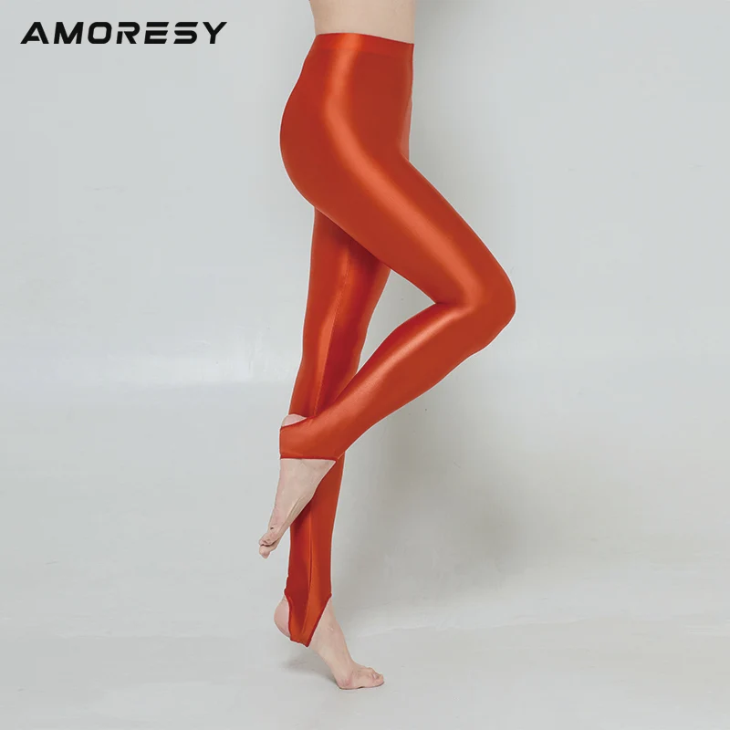 Sports yoga pants satin smooth opaque pantyhose bright tights sexy silk  stockings Japanese slim high waisted