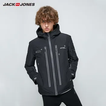 

JackJones Men's Thickened Hooded Short Reflective Strip Letter Printed Down Jacket| 219312513