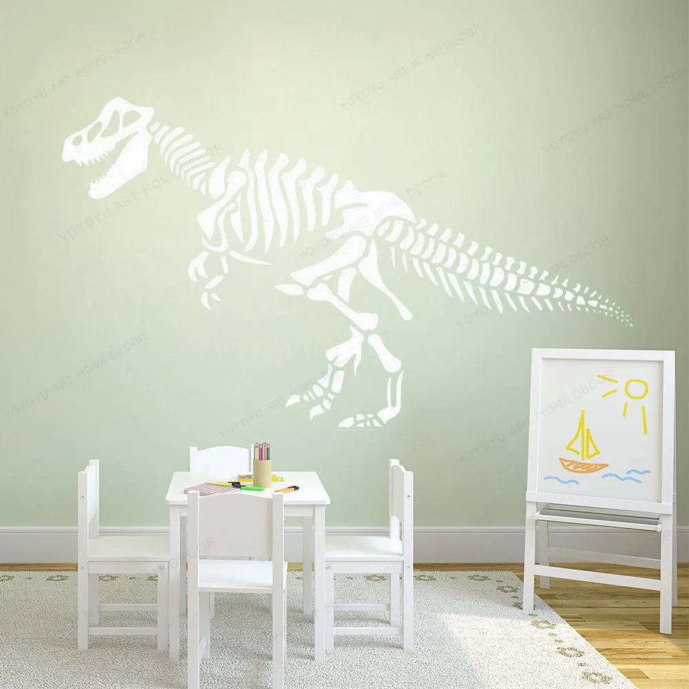 T-Rex Dinosaur Skeleton Wall Sticker Vinile Tyrannosaurus Skeleton Wall Decal Kids Room Wall Decor Jh438