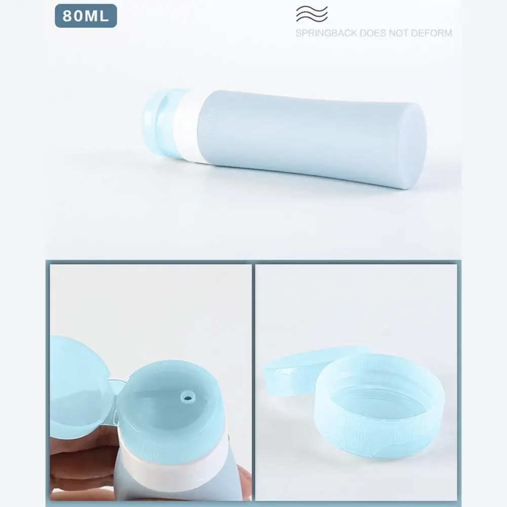 3PCS Portable Travel Shampoo Dispenser Bottles Silicone Cosmetic Bottling Shower Gel Soap Container Squeezable Travel Tube Set