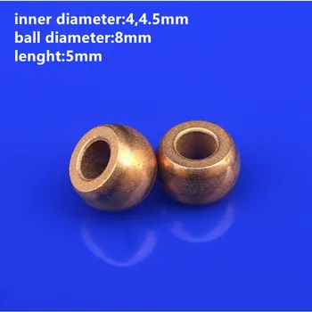 

10pcs/lot Ball Bearing Copper Brass Bushing Inner Diameter 4 4.5mm Ball Diameter 8mm Lenght 5mm Precision Guide Sleeve Bearing