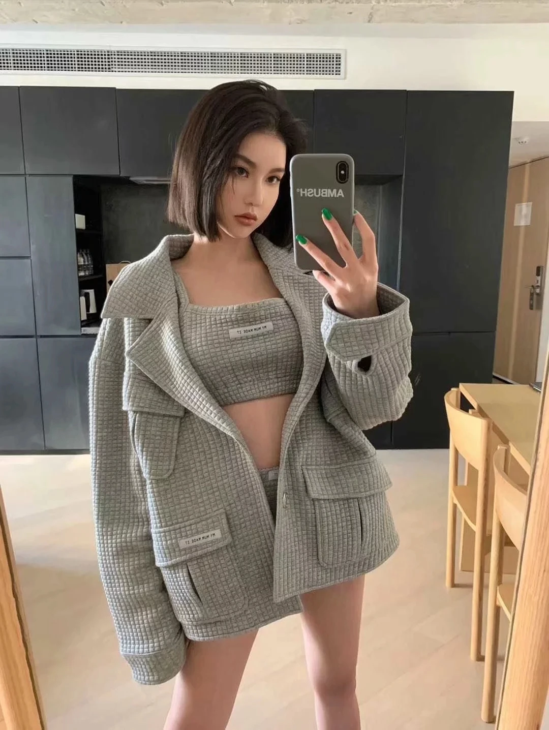 Зимние пальто и куртки женская Свободная куртка с карманами и длинными рукавами Осень корейская Повседневная Верхняя одежда уличная chaqueta mujer