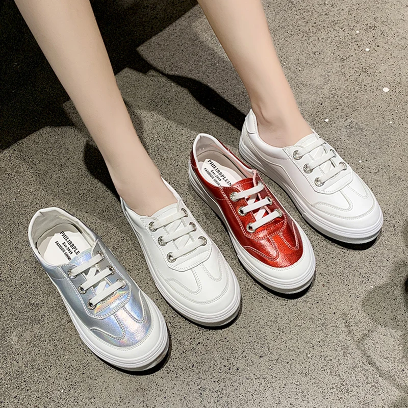 

Shoes Woman 2019 Round Toe Dress Flats Women All-Match Autumn Modis Tennis Female Casual Sneaker New Small Cross Fall Cute