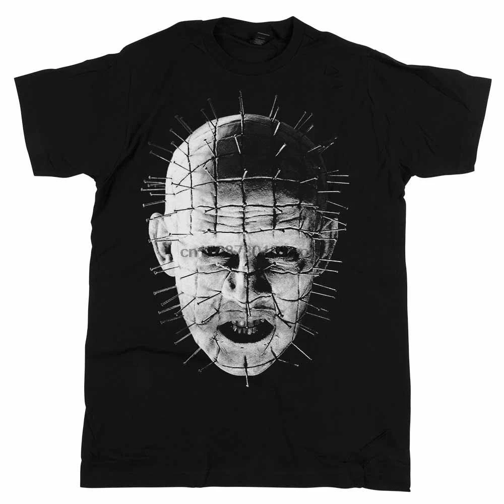 Hellraiser Movie Pinhead Up Close black Футболка фирменная Новинка с круглым вырезом модная