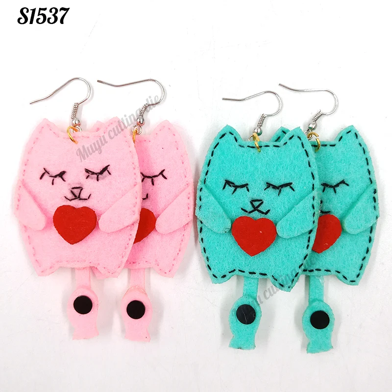 Cat earrings-S1537 Scrapbook cut sky& steel wooden dies Compatible with most machines