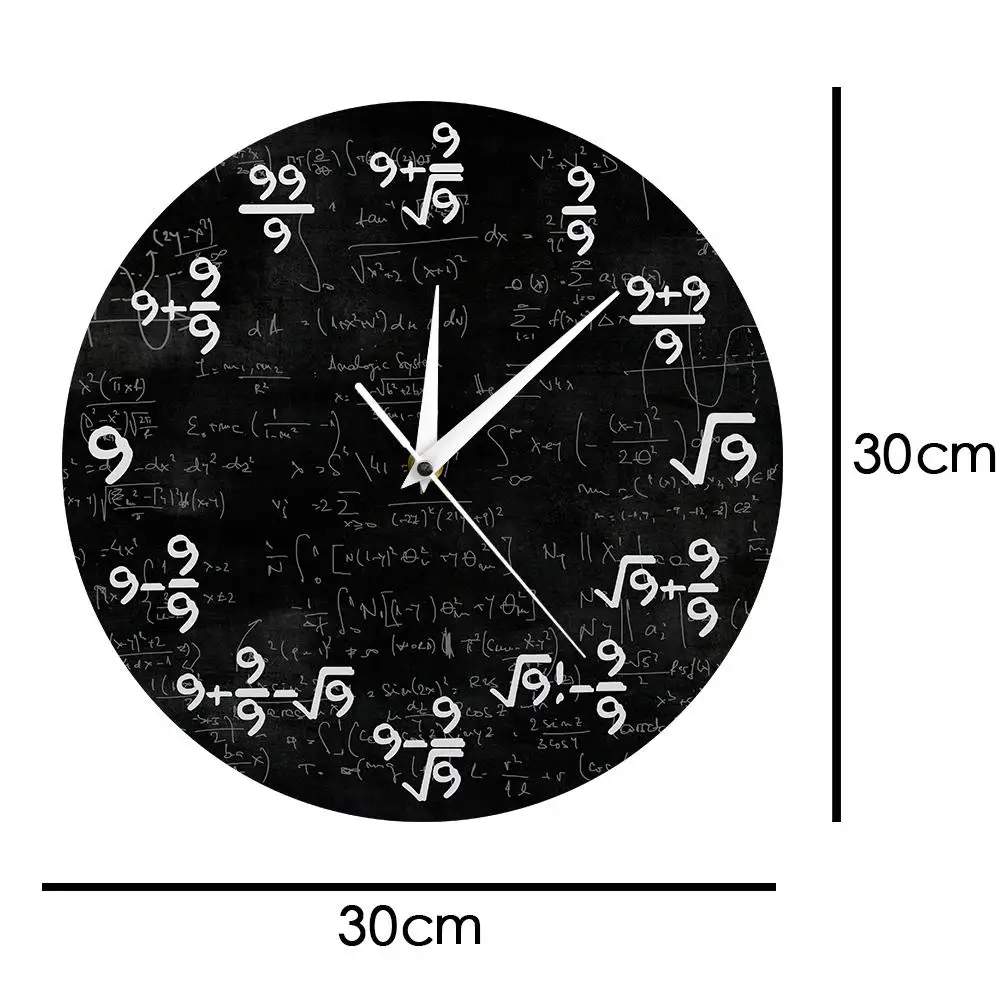 Nines Math Equation Wall Clock Decor