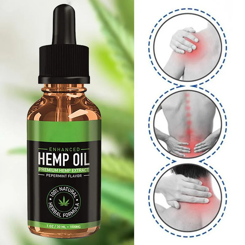 

30ml Hot Sale Essential Oil Bio-active Hemp Oil Drops Herbal Body Relieve Stress Oil Help Sleep for Scrape Therapy SPA TSLM1