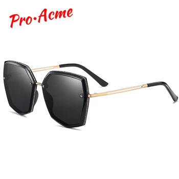 

Pro Acme Polygon Oversized Sunglasses Women Polarized 2020 Luxury Design Gradient Lens Metal Frame Sun Glasses UV400 PC1544