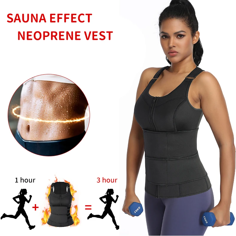Perda de Peso Mulheres Corpo Shaper Cintura Trainer Colete Fino Espartilho Neoprene Sauna Tanque Superior Zíper Cós 13 High Quality Pijamas e Moda Íntima