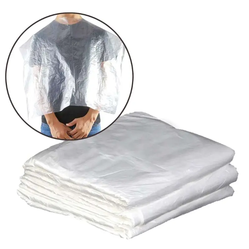 

100Pcs Disposable Waterproof Barber Cape Hairdressing Shawl Barbershop Apron X7YB