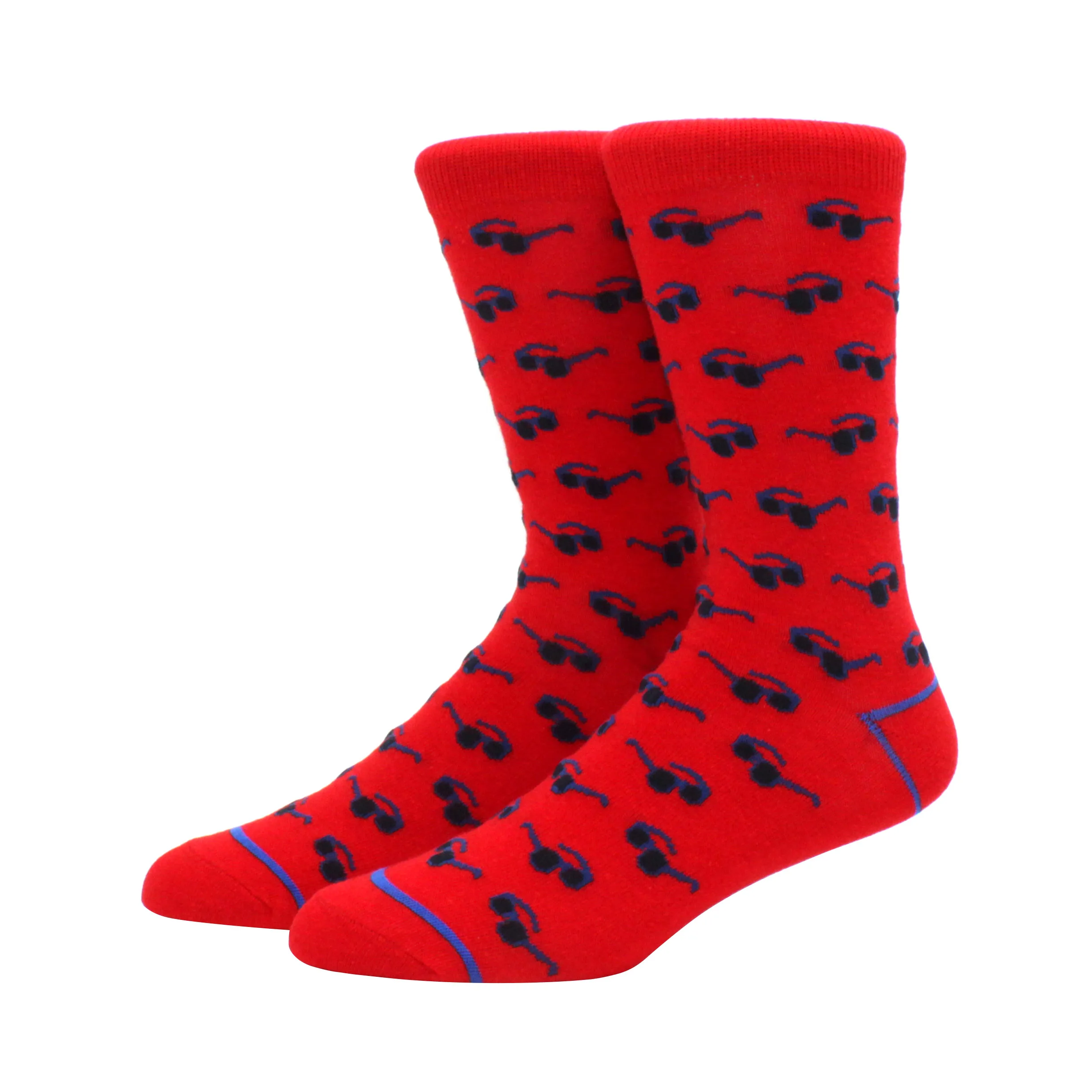 Vibrant Hiphop Cotton Men's Socks - Harajuku Fun Animal Design