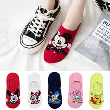 Korean Style Cotton Women Socks Funny Invisible Ankle Socks Cartoon Animal Bear Mouse 10pcs  = 5 pairs, Size ...