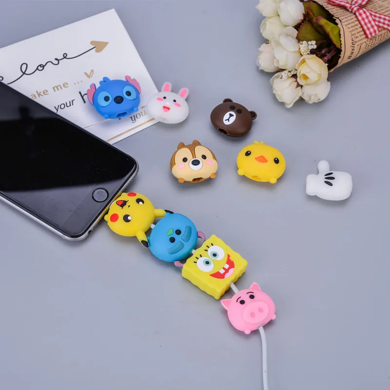 

Groothandel socket auto telefoon houder Cartoon Protector Kabel Cord Saver Cover Coque Voor iPhone 8 Plus 5 6 6 7 X Xs Max XR