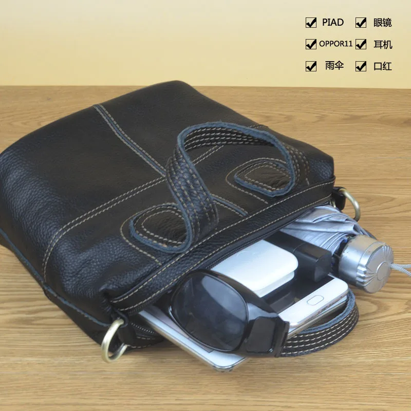

New Style WOMEN'S Leather Bags Retro Shoulder Oblique Bag Joint Geometry Middle-aged Mom Bag