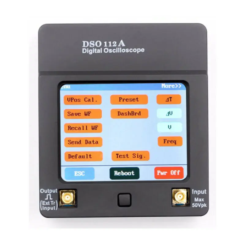 

DSO112A Digital Oscilloscope Portable Handheld TFT Multimeter Tester 2MHz 5Msps 2.7 * 3.1 * 0.7in Durable Power Tools Parts
