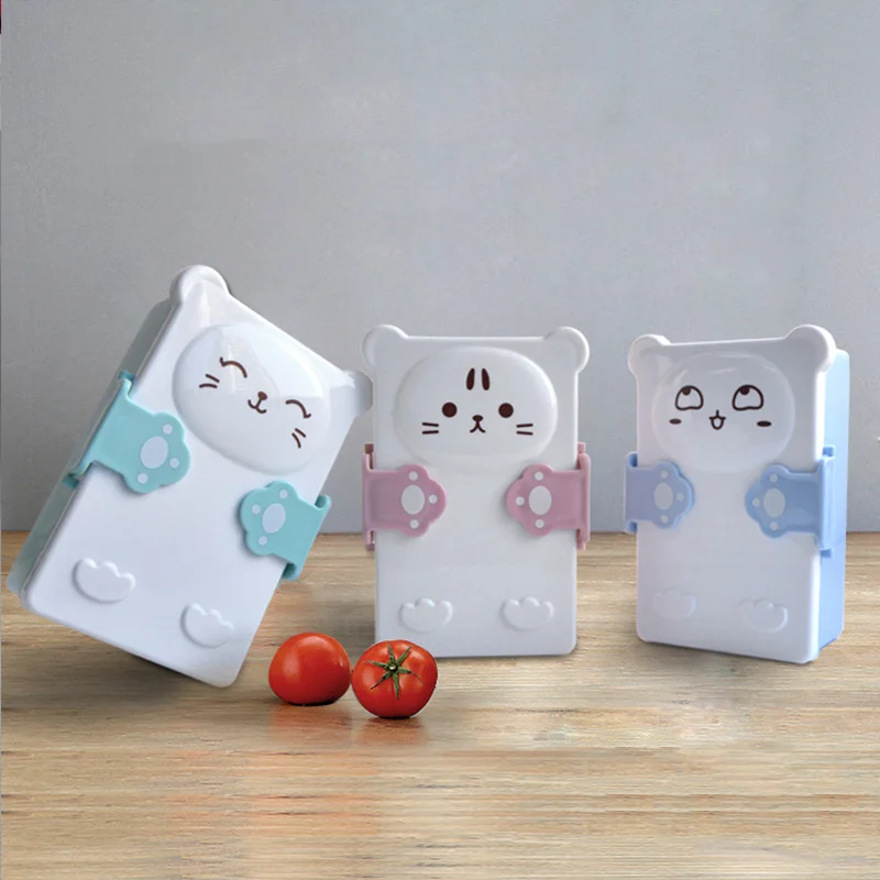 

Lunch Box Cartoon Lovely Boxes Double Layer Plastic Sandwich Lunch Boxes Food Storage Box QP2