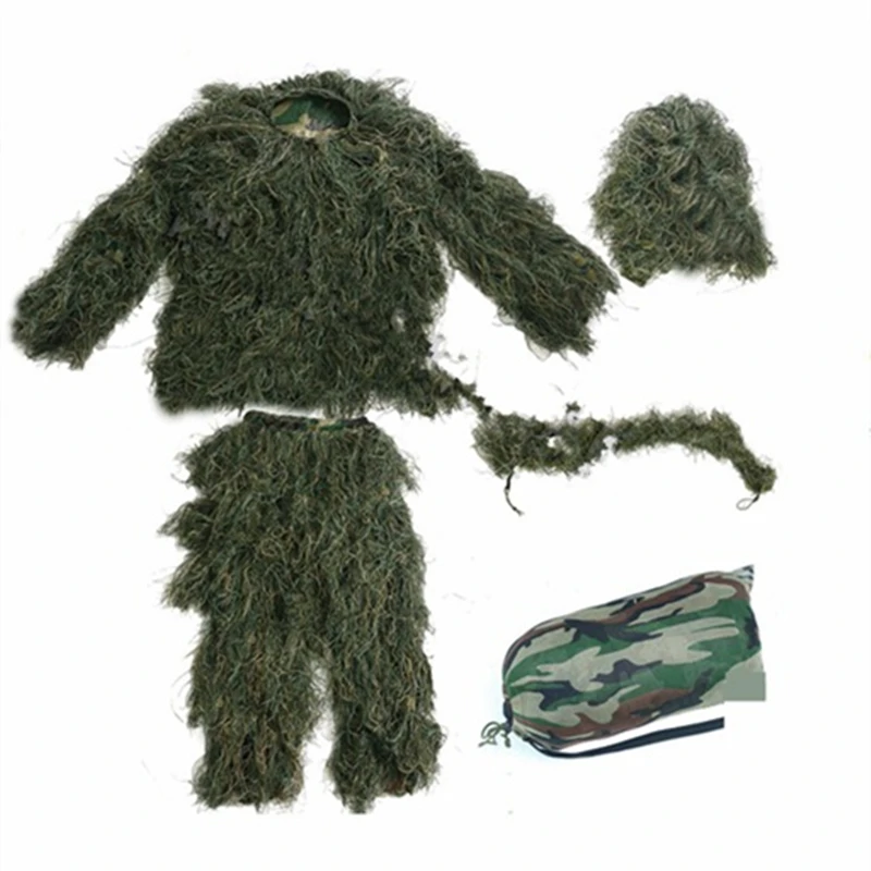 GREEN Guillie Suits VILEAD 2 Цвет детский маскировочный костюм PUBG Охота Одежда Камуфляж Военный Набор Камуфляж Пончо Косплэй тактический форма Снайпер джунгли - Цвет: GREEN Guillie Suits