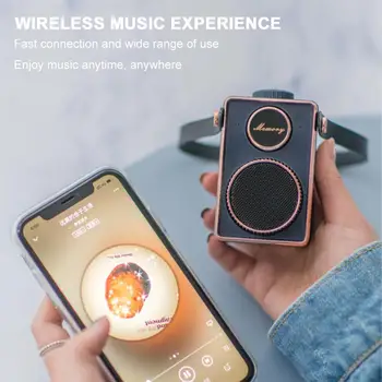 

Portable retro wireless bluetooth speaker mini retro camera style wireless speaker with handle subwoofer