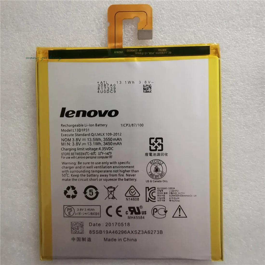 Для lenovo Pad A3500 S5000 Батарея S5000-H 3550 мА/ч, tab 2 A7 A7-30 A7-10F A7-20F tab3 7 TB3 710i 710F L13D1P31