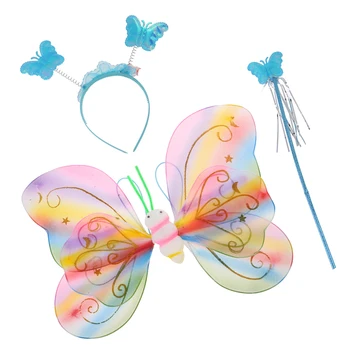 

Fairy Butterfly Wings Fairy Wand Headband Child Girls Princess Costume Accessories Birthday Party Gift