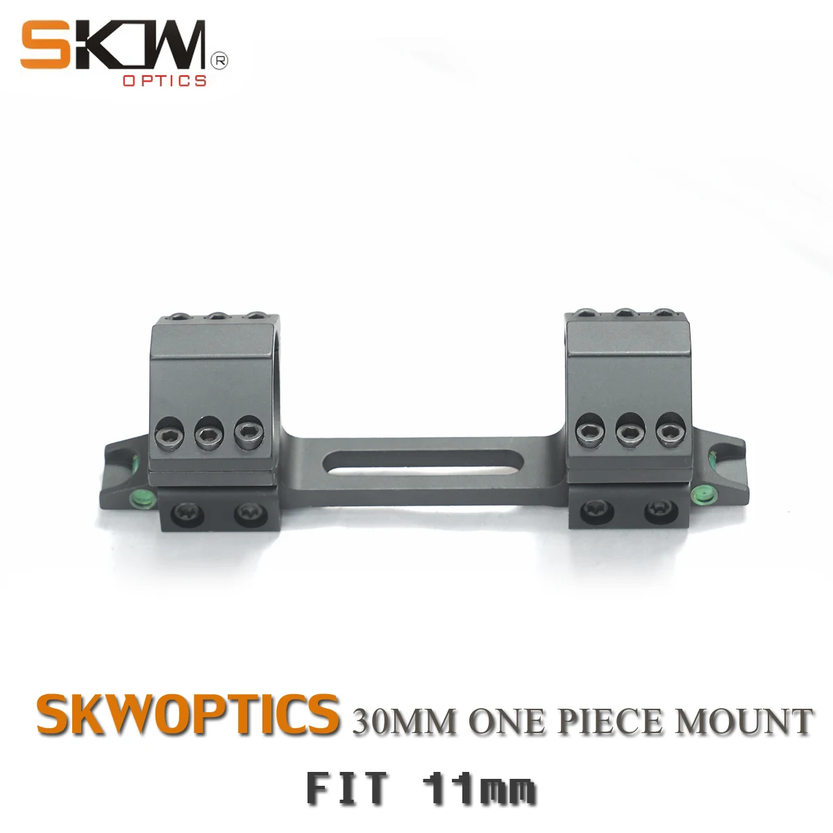 SKWoptics-Airgun Rings 1 Piece Mount for 11mm Dovetail Black Low 30mm Mount