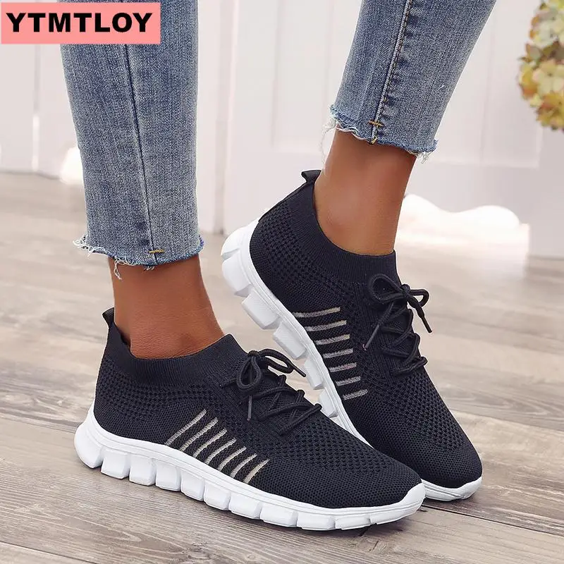

Outdoor ladies casual shoes breathable walking mesh flat shoes sports shoes ladies 2019 vulcanization Tenis Feminino35-43