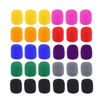 

50 Pack Handheld Stage Microphone Windscreen Foam Cover for Karaoke DJ Stage Performance