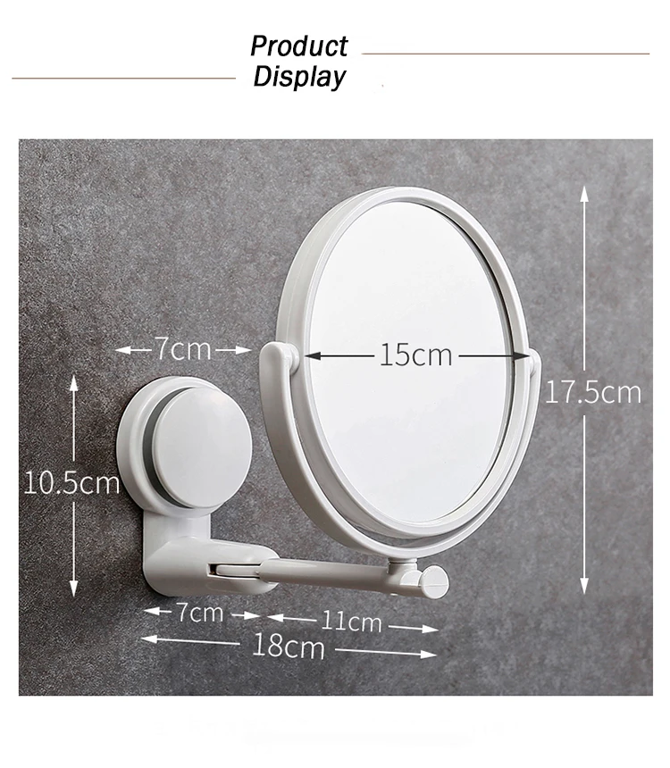 Двустороннее настенное зеркало для макияжа косметическое зеркало 3X увеличительное туалетное зеркало для ванной гибкое туалетное зеркало регулируемые зеркала