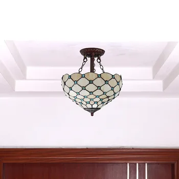 

Tiffany European Modern Simple xiao wo Aisle Terrace/Patio Hallway Creative Glass Fashion Ceiling fan diao deng
