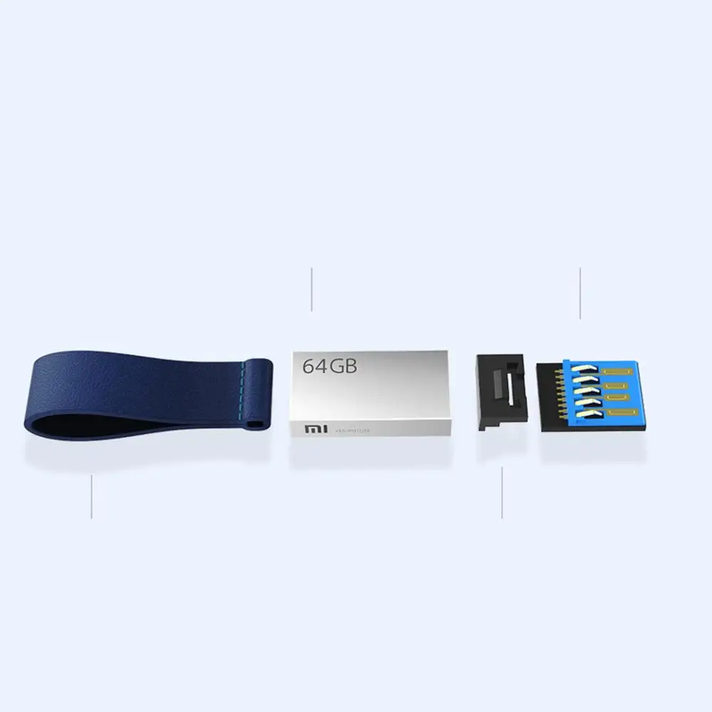 Goede Xiaomi Mijia 64G U Schijf USB 3.0 High Speed Transmissie 64GB U Disk Volledige Mentale Lichaam Met lanyard Geheugen Apparaat