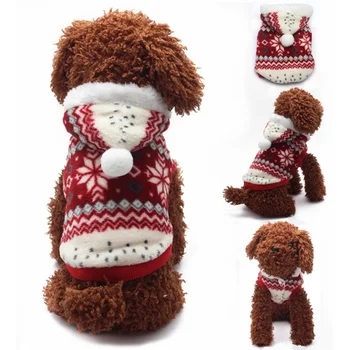 

Pet Autumn And Winter Two-color Snowflake Thickened Warm Polar Fleece Coat Winter Dog Costume Outfit Pet Costume