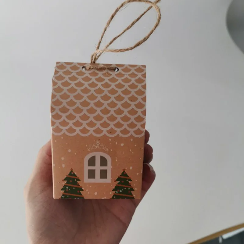 

5pcs Christmas Gift Box With Rope Christmas Decor for Home Navidad Natal Candy Box New Year Santa Claus Gift Paper Box Kerst