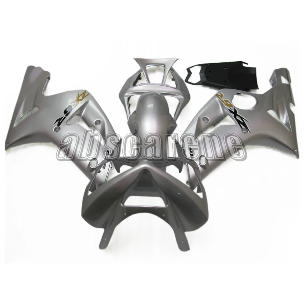 Полный обтекатели для Кавасаки ZX6R ZX-6R 2003 2004 03 04 ABS пластиковые детали для мотоцикла кузов матовый чистого серебра капоты