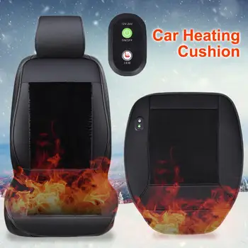 

Universal Heated Car Seat Covers For 12V & 24V Car Front Seat Heating Cushion Plush Non-slip Silicone Bottom Car Heating Cushion