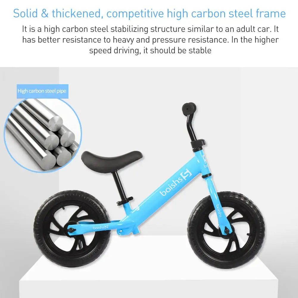 Flash Deal 12" Kids Activity Product Child Kid Balance Bike Scooter Baby Walker Scooter 2-3-6 Years Old Pedal-Free Kids Driving Bike Luge 3 14