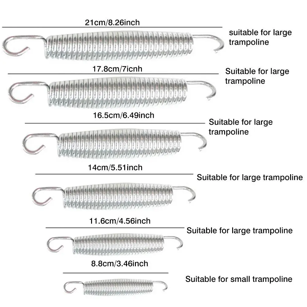 10PCS Children Trampoline springs Jgalvanized steel umping bed  stretching spring  For 4.57feet/5.51fft/6.5feet/7.01feet/8.27eet 2