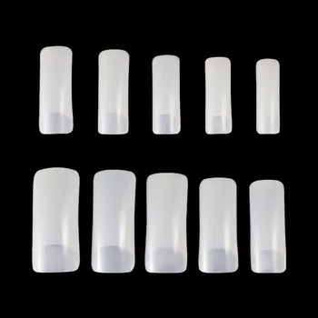 

10 Size 500PCS Resin Half Cover Fake Nails Tips Clear Natural Long Square False Artificial Tips DIY Manicure Nail Art Tip H003
