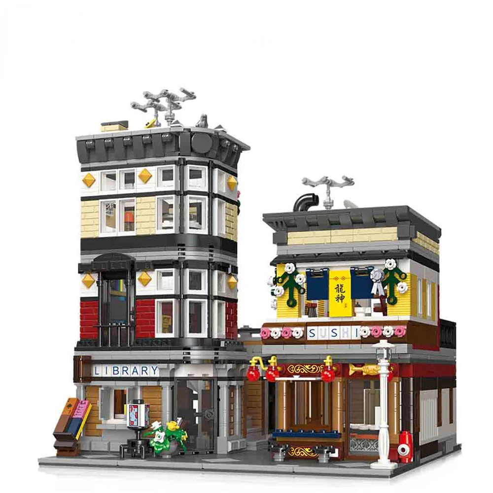 Creators Expert Street View Sushi Store 89127 Moc Bricks Modular House Model Building Blocks Toys Downtown Diner | Игрушки и хобби