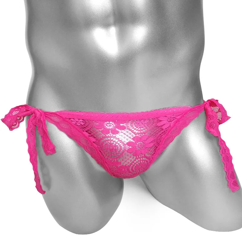 

Lace-up Sexy Lace Panties For Sissy Lingerie men Briefs Underwear Adjustable Tether Waist Gay Male See Thru Sissy Underpants