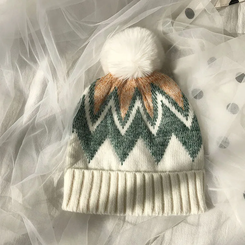 Light Green Женская вязаная шапка, модные зимние шляпы для дам, шерстяные вязаные шапочки, толстые, теплые, Vogue, шерстяная шапка для девочек, женская шапочка, шапка s TG0193 - Цвет: Light Green