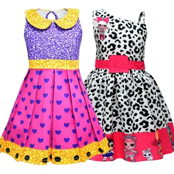 

Girl Fancy Nancy Lol Dress Cosplay Cartton Dolls Costume Baby Birthday Party Colorful Clothes Kids Summer Outfits Princess Dress