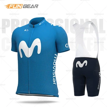

New Cycling Jersey Set Pro Team Clothing Movistar Man Short Sleeve Race Uniform 2020 Summer Bike Wear Triathlon Suit Breathable