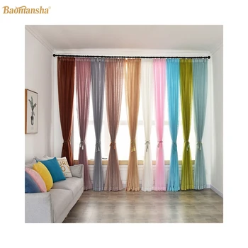 

Tulle Window Curtians Window Screening Drapes Voile Sheer Yarn Curtain Tend for Living Room Modern Cotton and Linen Multicolor