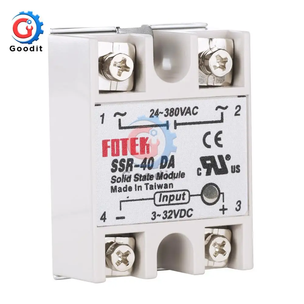 SSR 40DA 40A вход 3 32V DC Выход 24 380V AC твердотельный релейный модуль однофазный