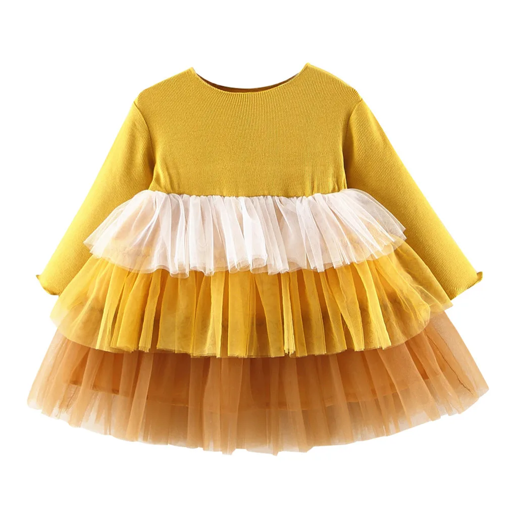 Платья для малышей платье для дня рождения для маленьких девочек 1 год праздничное платье для маленьких девочек с длинными рукавами из фатина в стиле пэчворк наряд для первого дня рождения для девочек - Цвет: 02